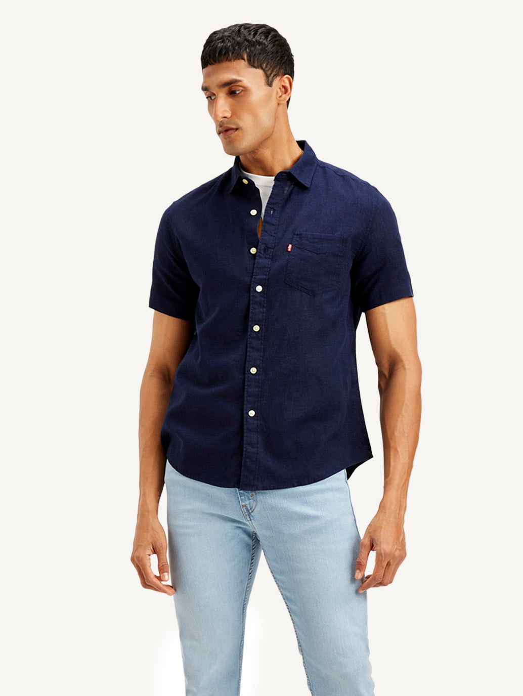 Men's Solid Slim Fit Linen Shirt