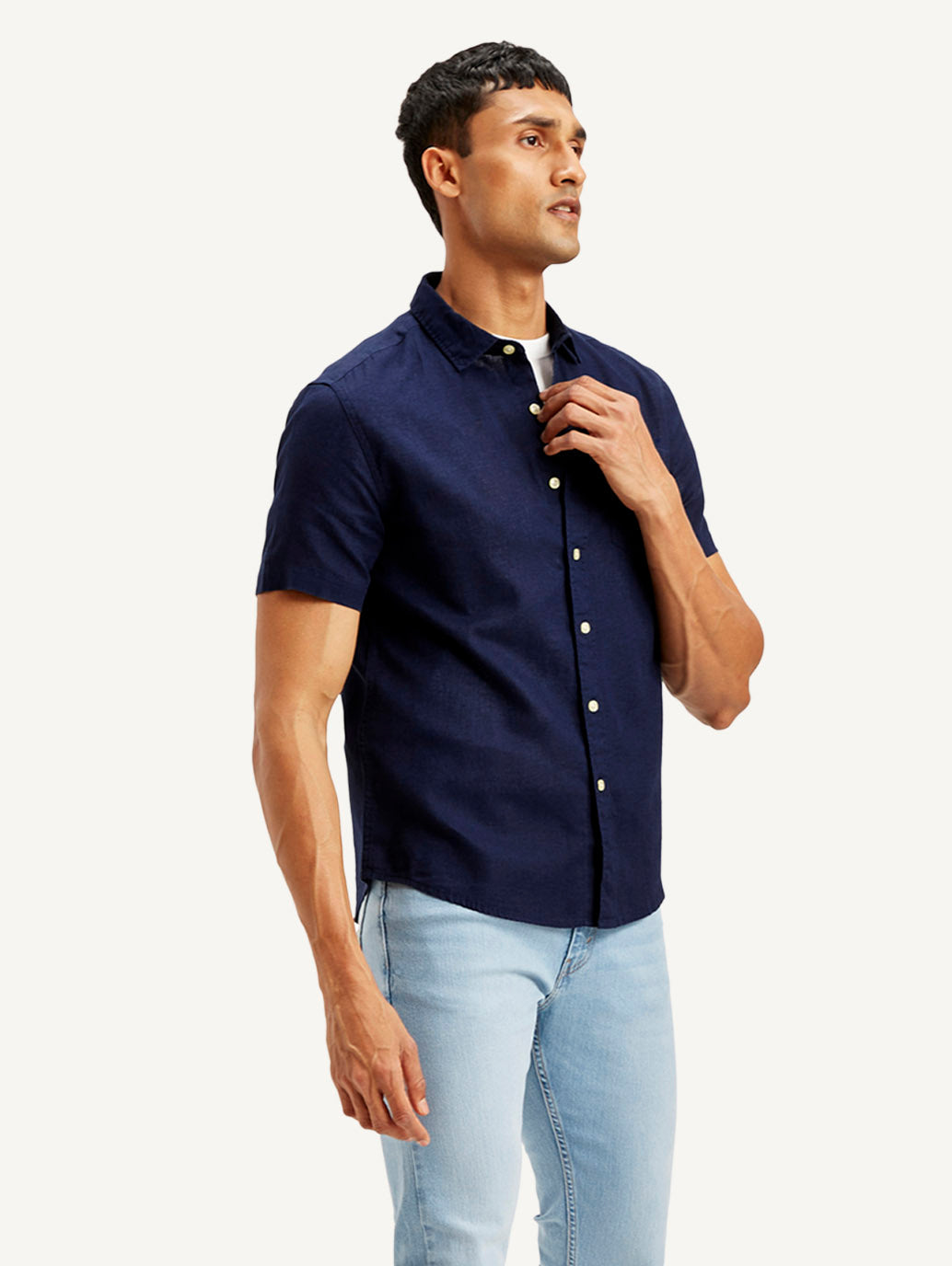 Men's Solid Slim Fit Linen Shirt