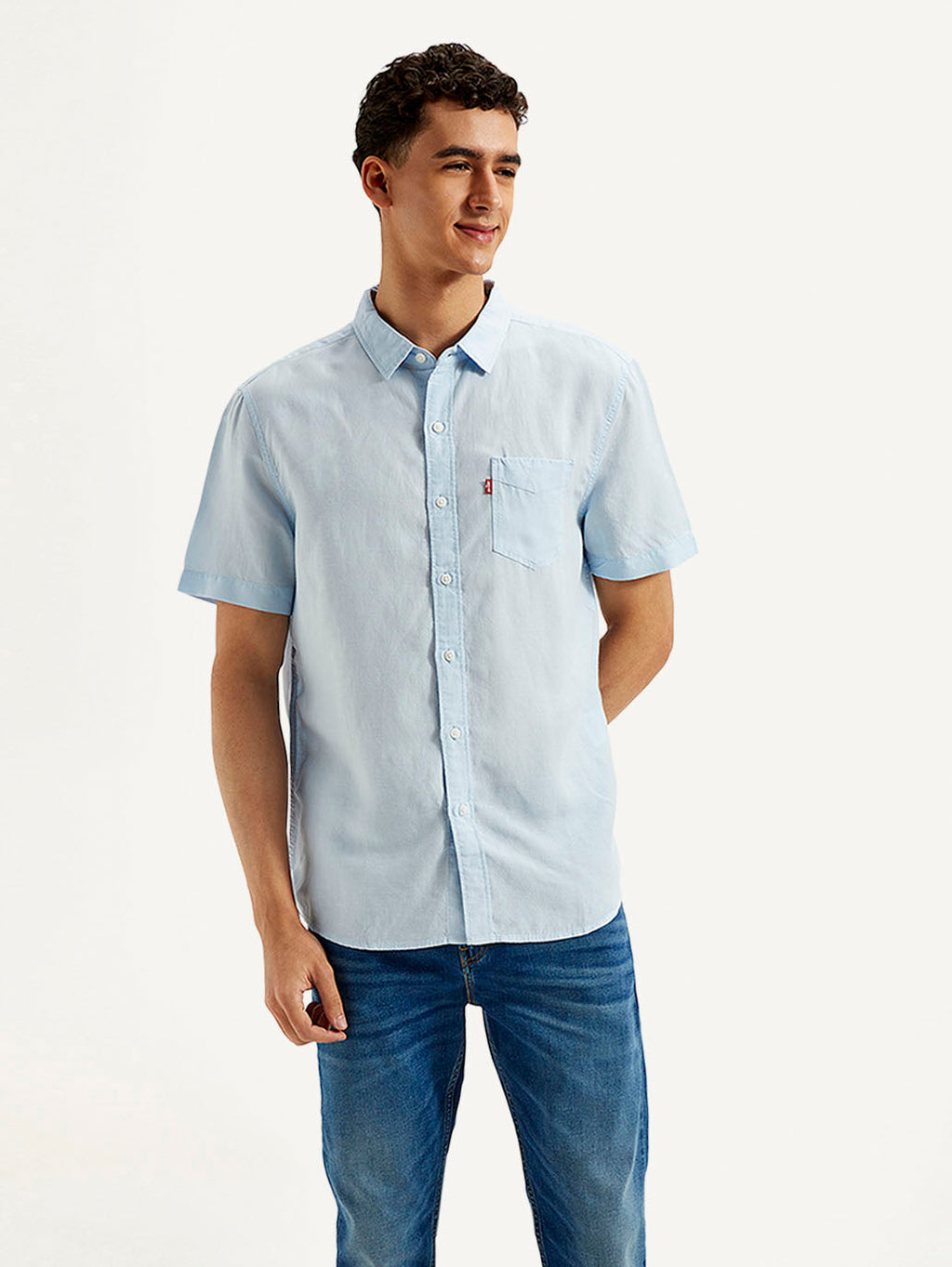 Men's Solid Slim Fit Linen Shirt