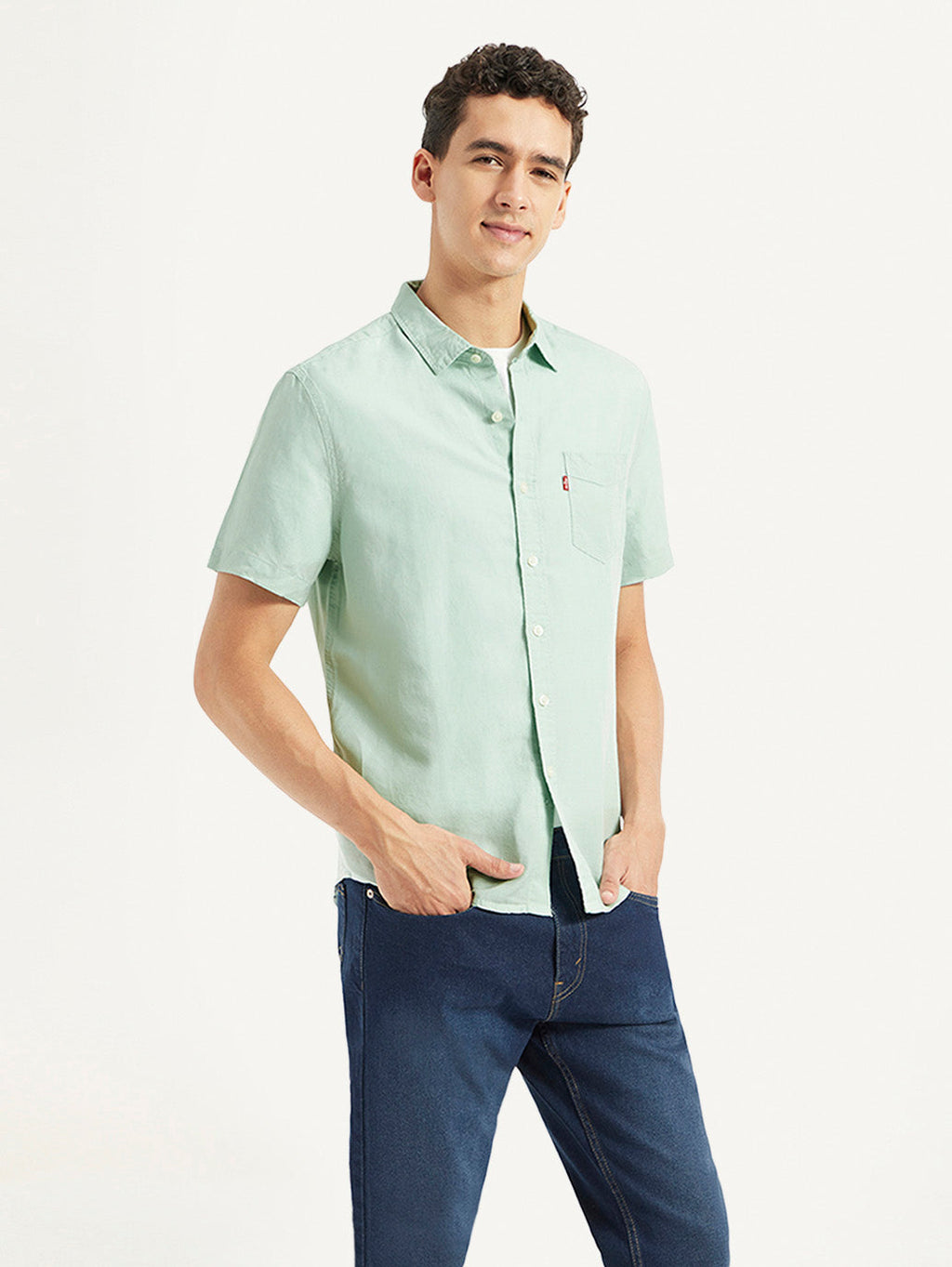 Men's Solid Slim Fit Linen Shirt