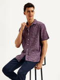 Men's Floral Slim Fit Linen Shirt