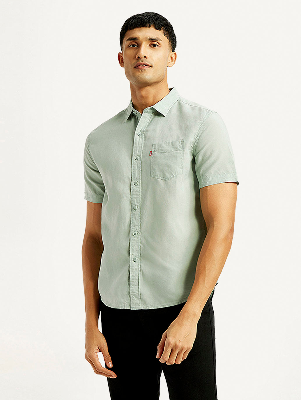 Men's Solid Slim Fit Linen Shirt