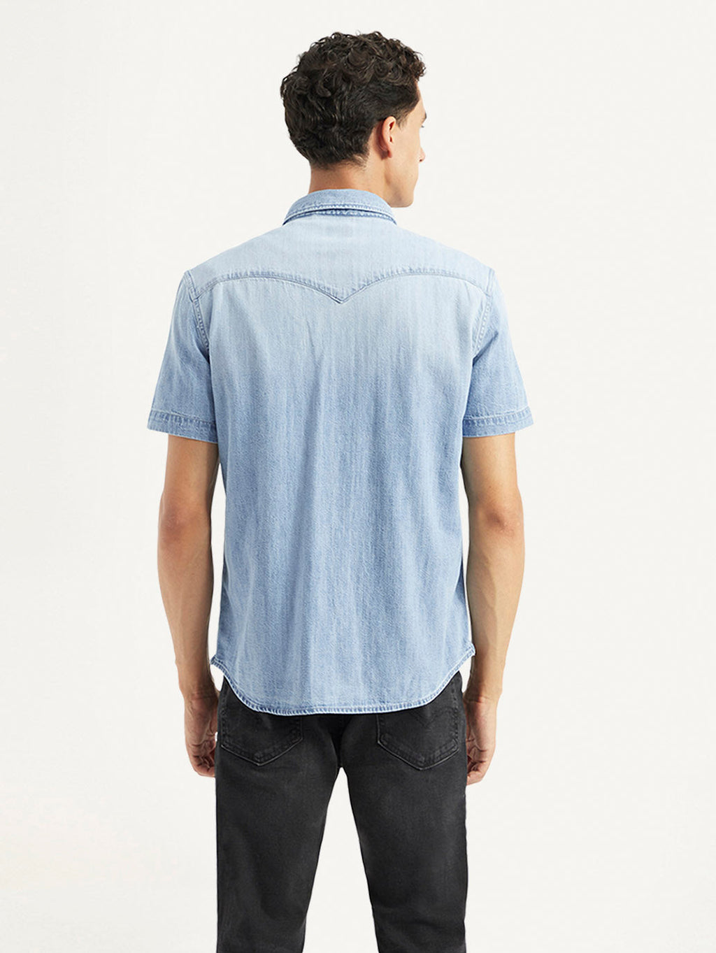 Men's Solid Slim Fit Denim Shirt