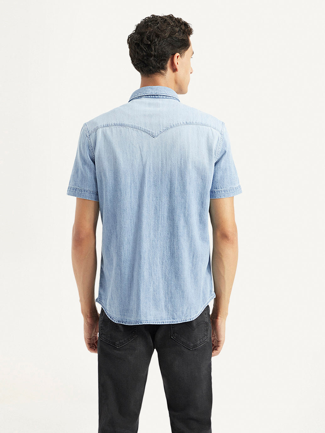 Men's Solid Slim Fit Denim Shirt