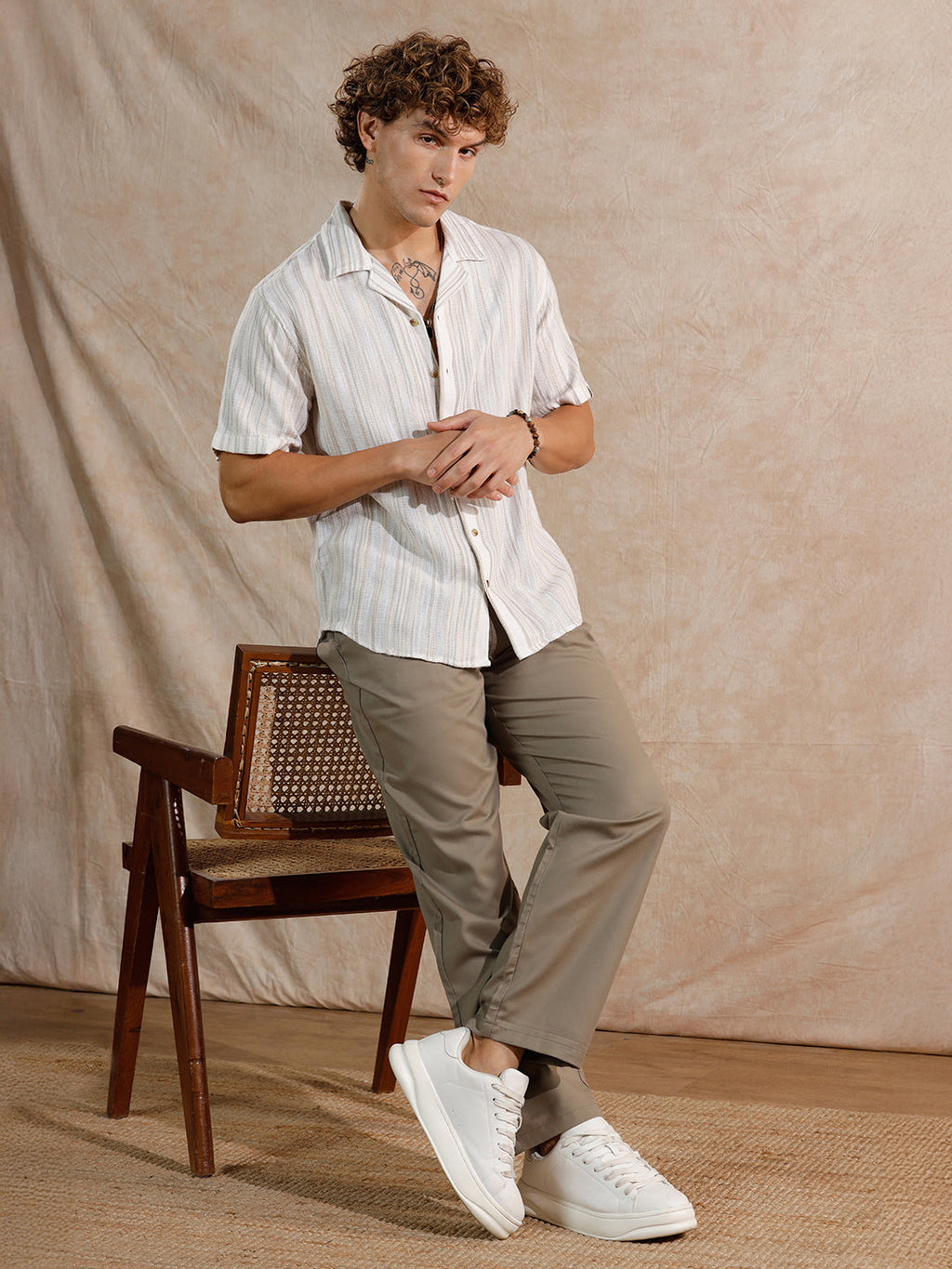 Space Dyed Yarn Shirt | Off White