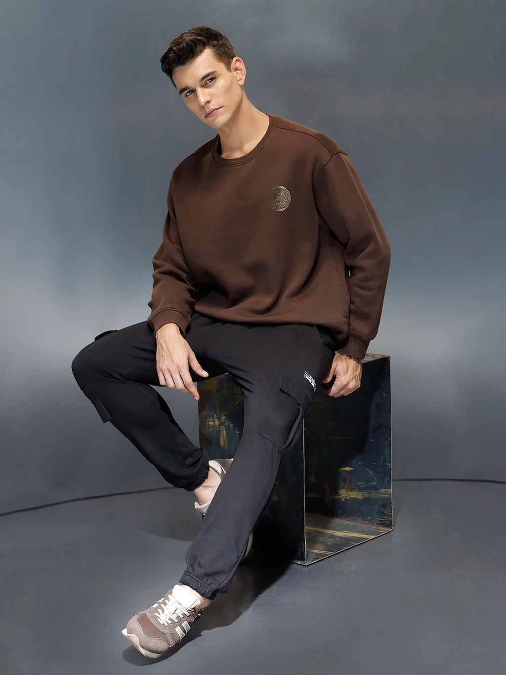 Men's casual straight fit knitted jogger | Black