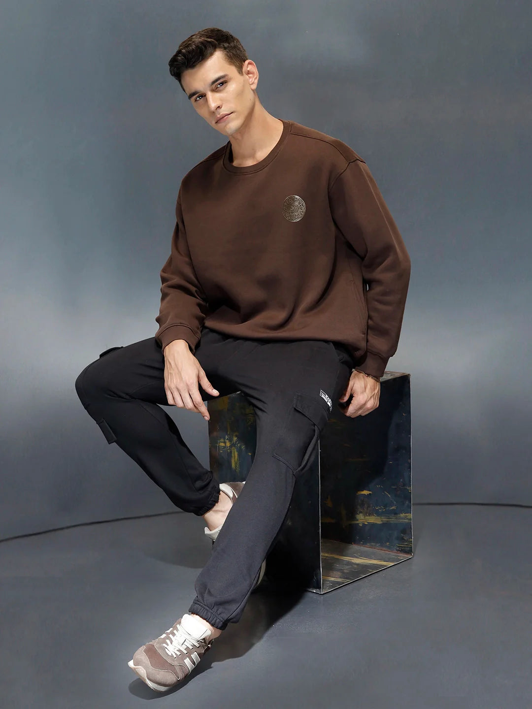 Men's casual straight fit knitted jogger | Black