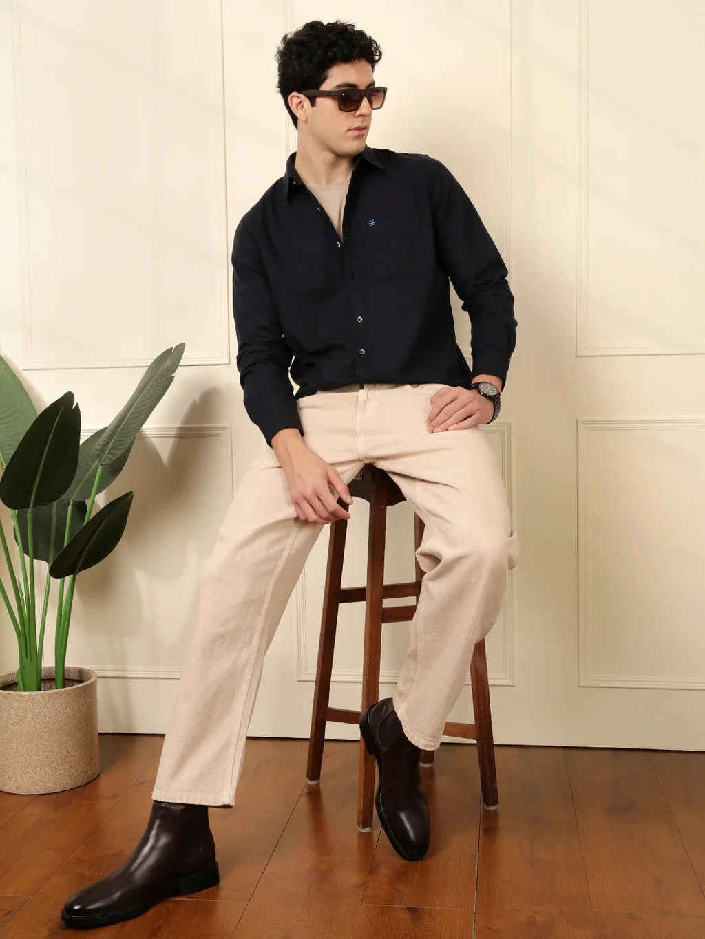 Prime Navy Blue Cotton Shirt