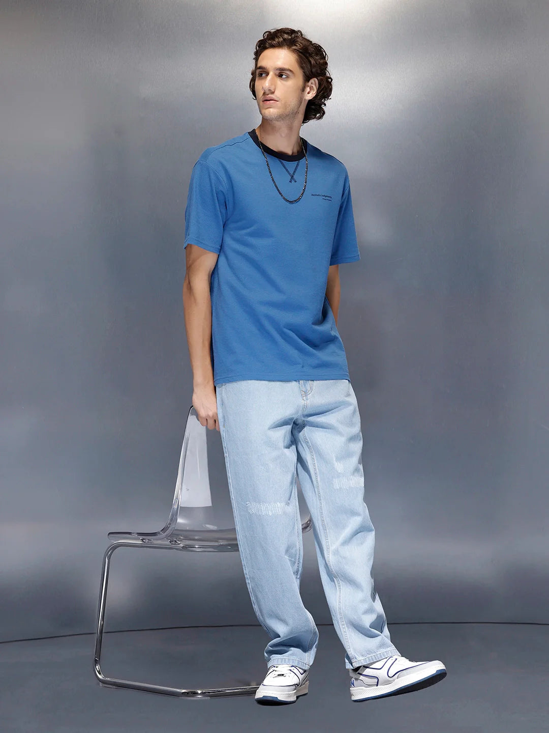 Men’s loose fit light washed jeans | Super Stone