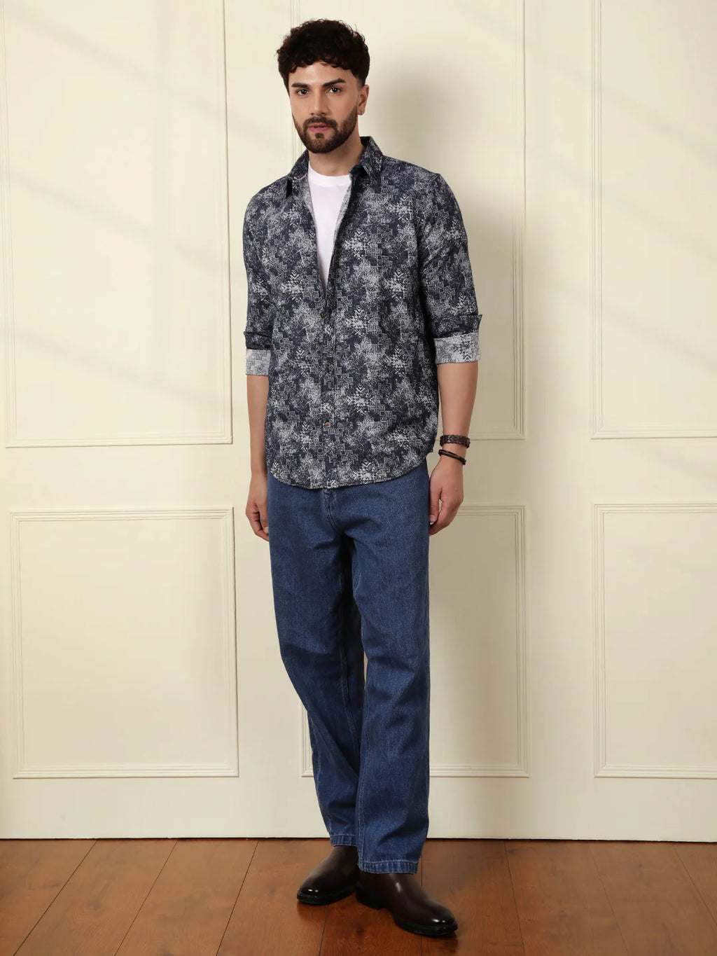 Textured Knit Shirt | Navy Blue