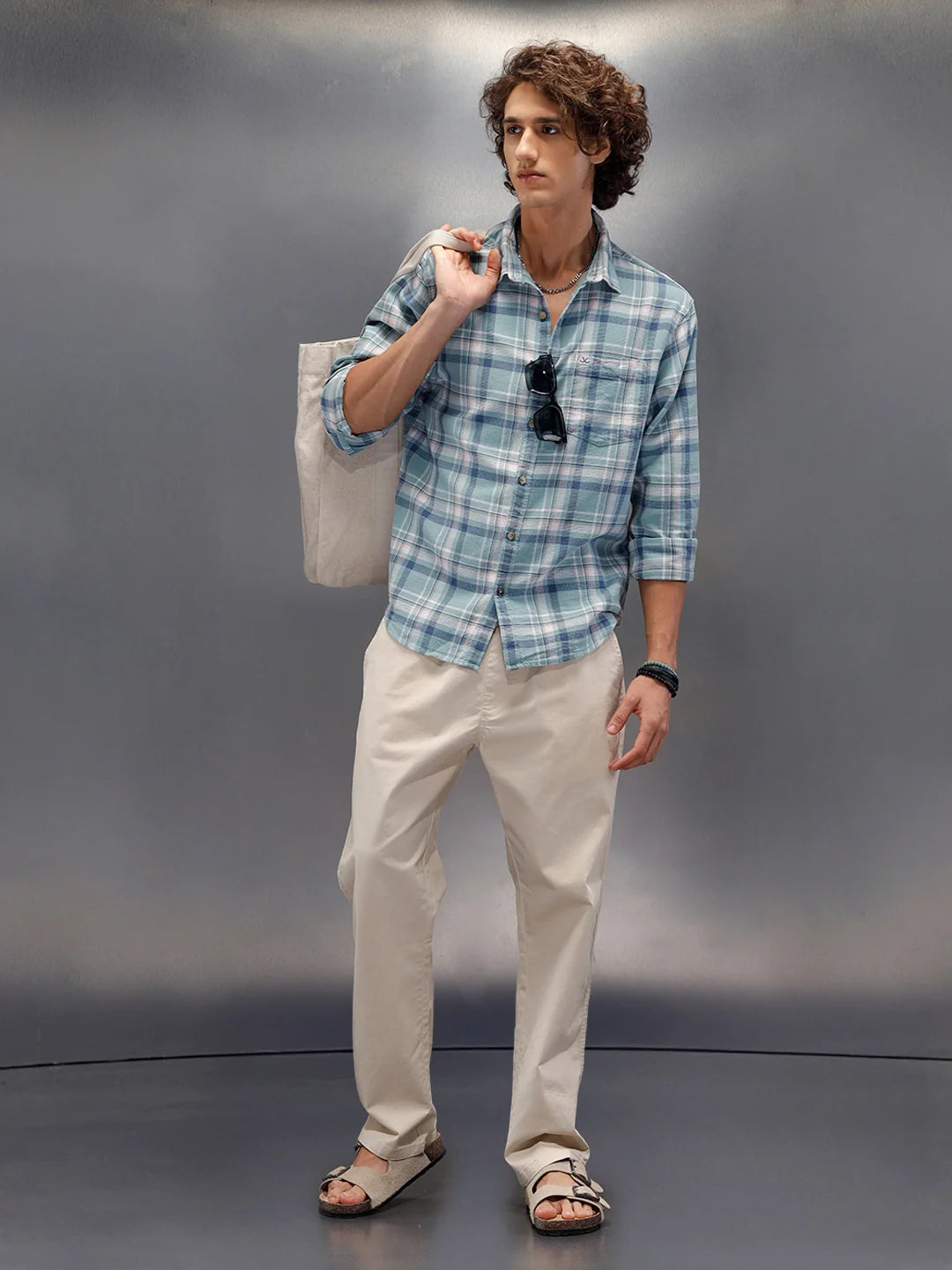 Peached Cotton Straight Fit Trouser | Beige