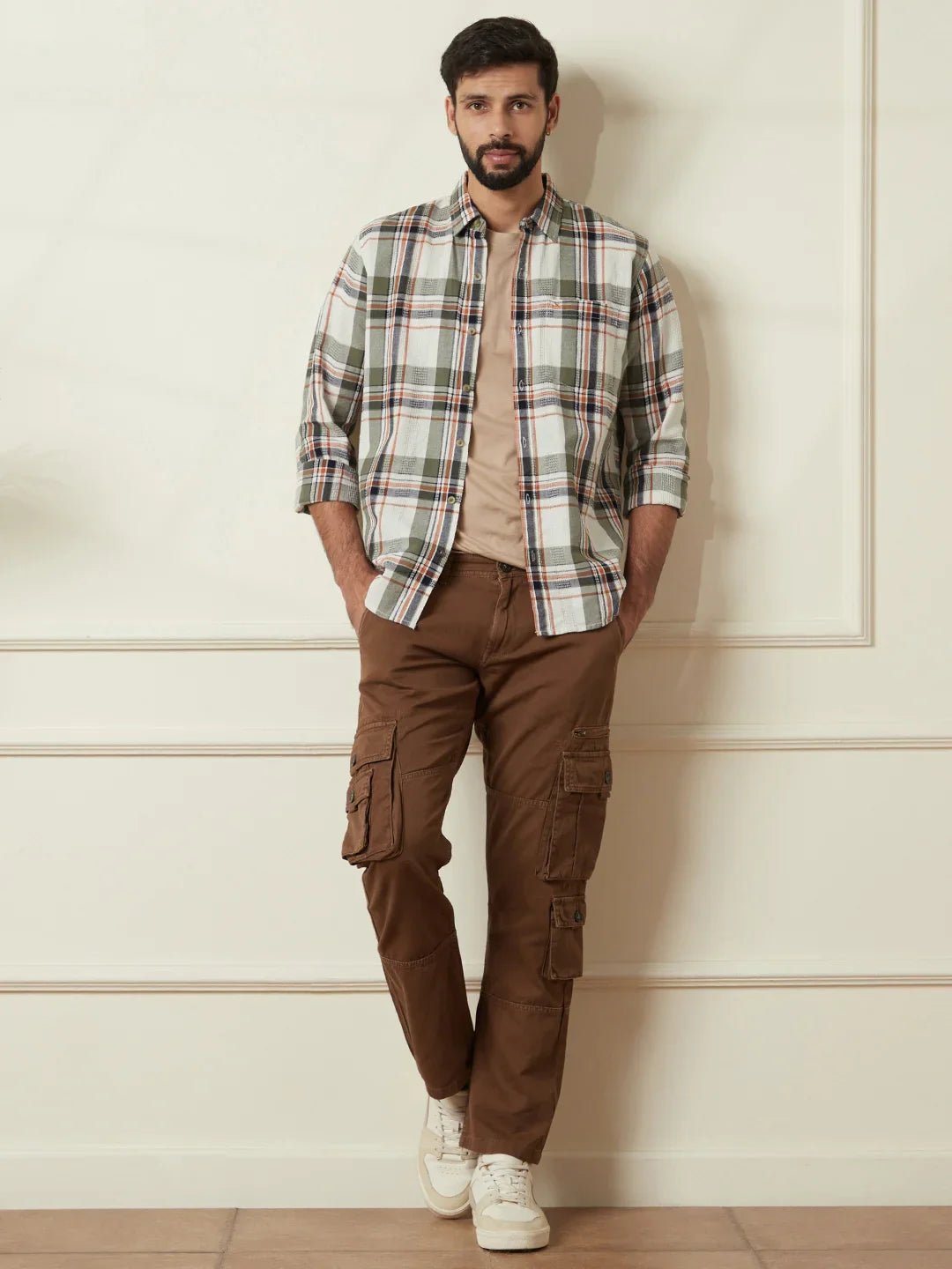 Striped Short Sleeve Textured Shirt | Green