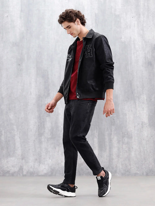 Men Casual Skinny Crop Jeans | Black