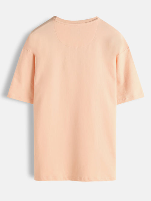 Embroidered Oversized Fit T-Shirt | Peach
