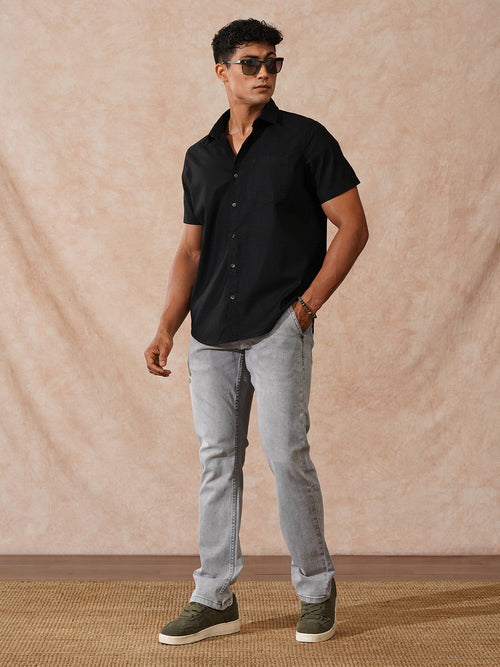 Light Fade Straight Fit Jeans | Grey