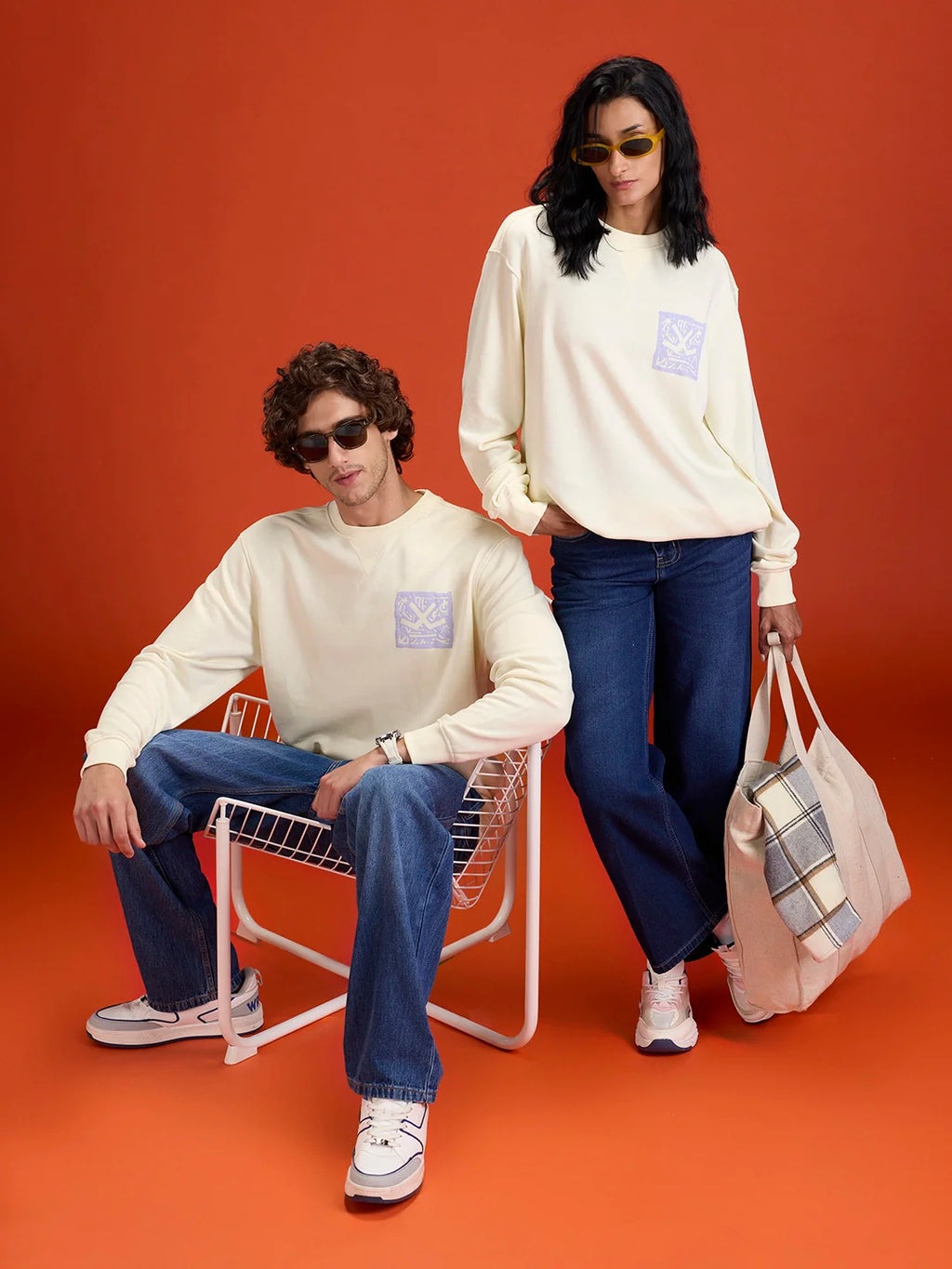 Looper Terry Comfort Fit T-Shirt With V-Insert Neck & Logo Branding | Yellow