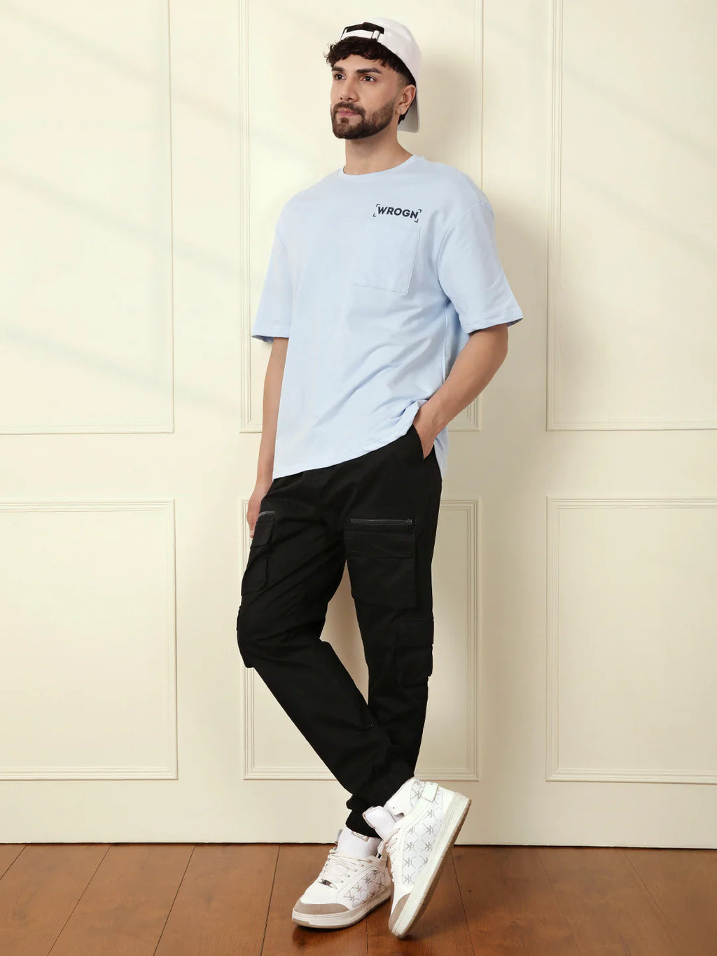 Solid Relaxed Fit Cargo Pant