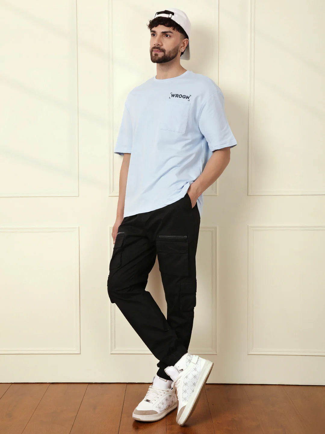 Solid Relaxed Fit Cargo Pant