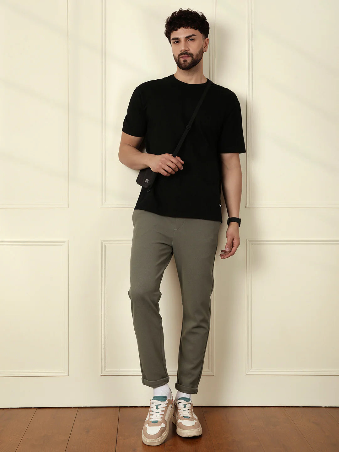 Solid Cotton Blend Knit Trouser | Grey