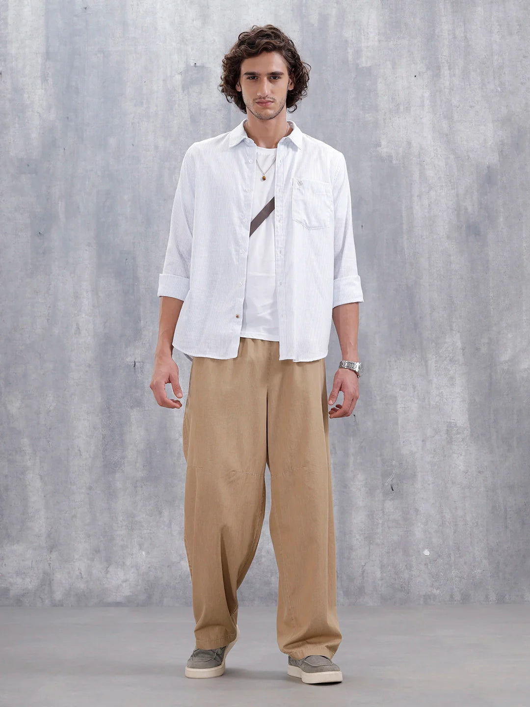 Men's Casual Striped Pattern Shirt | Light Blue