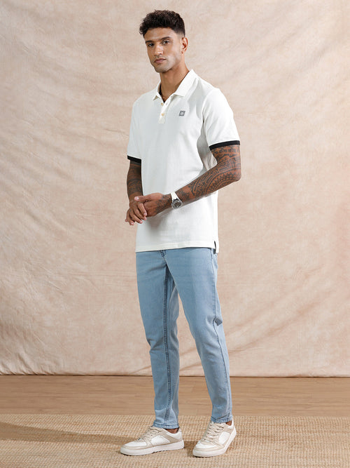 Heavy Fade Skinny Crop Jeans | Light Blue