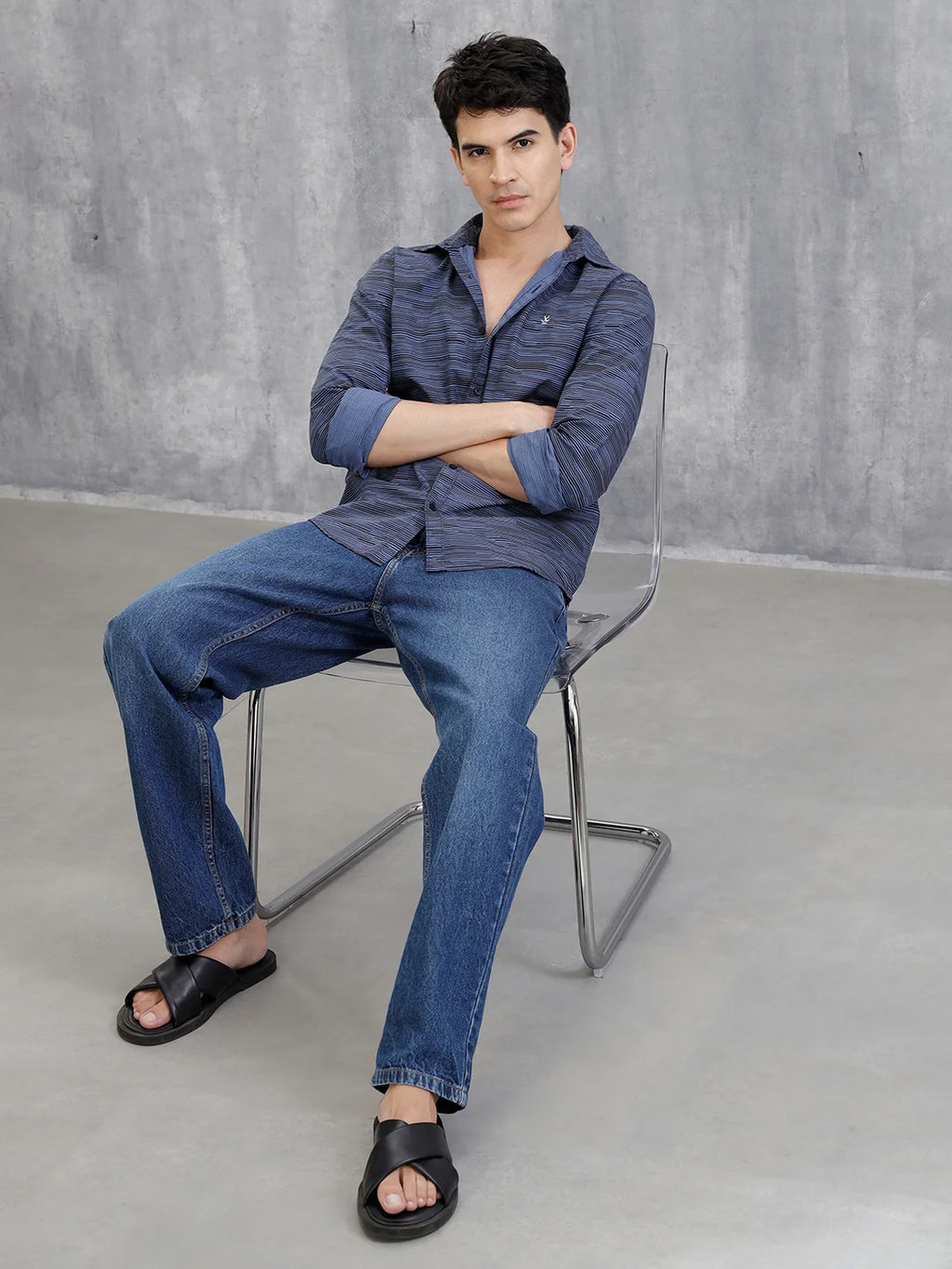 Striped AOP Shirt | Blue