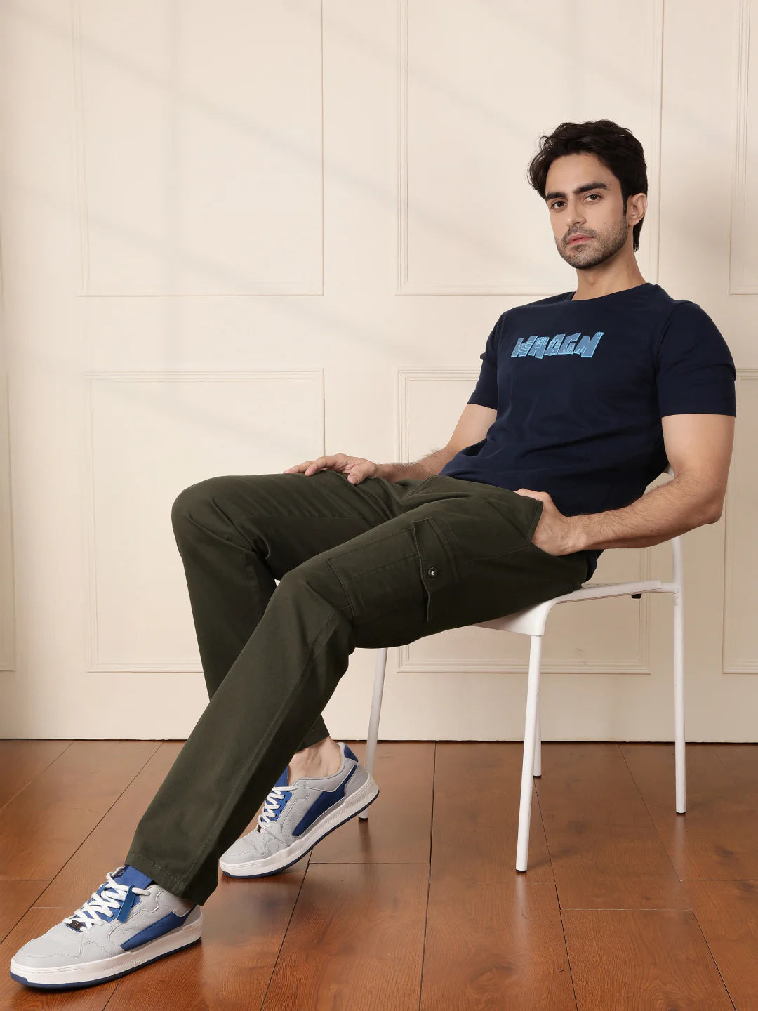 Peached Cotton Cargo Trouser | Olive