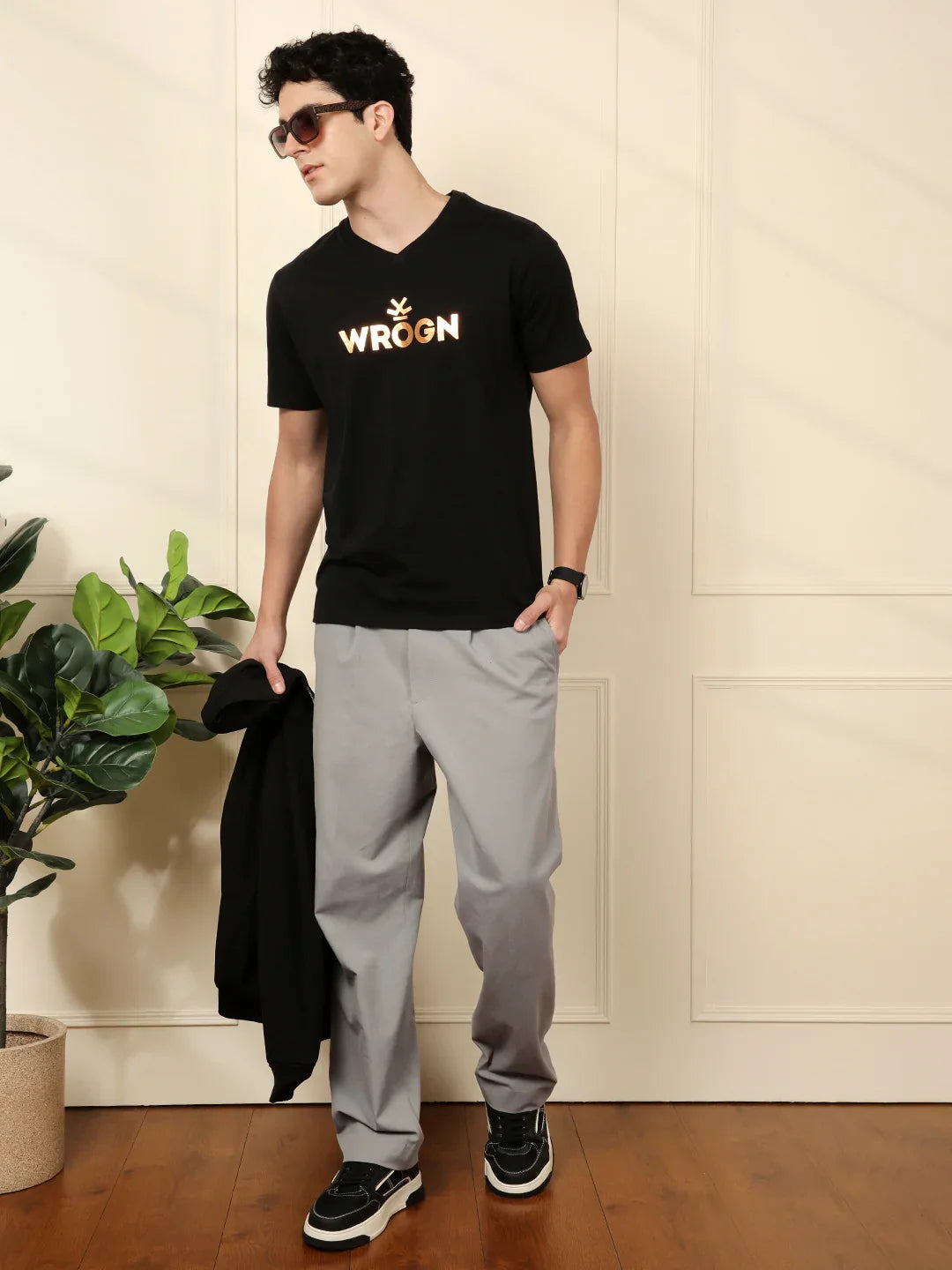 Foil Printed T-Shirt | Black