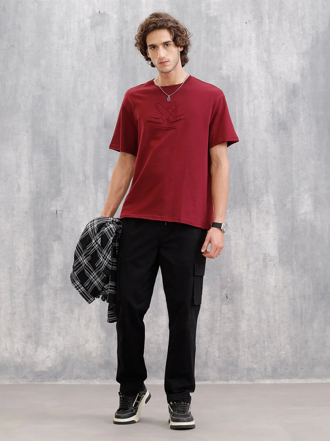 Straight Fit Cotton Stretch Cargo Trouser I Black