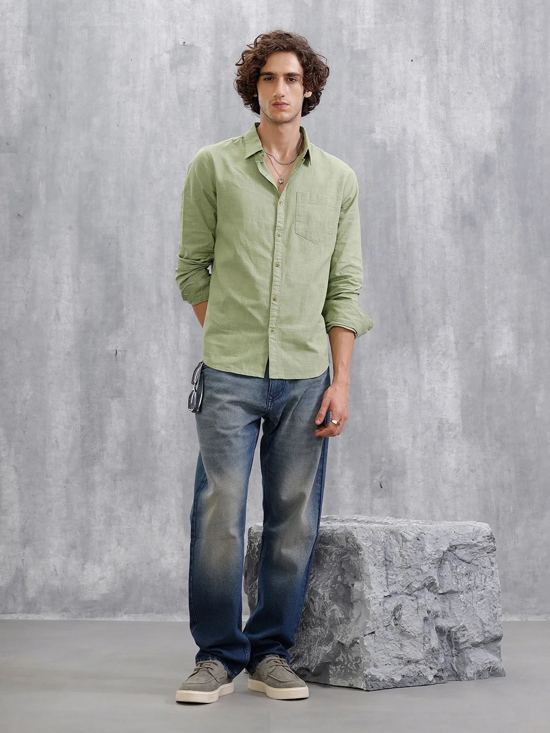 Vintage Washed Anti Fit Jeans | Blue