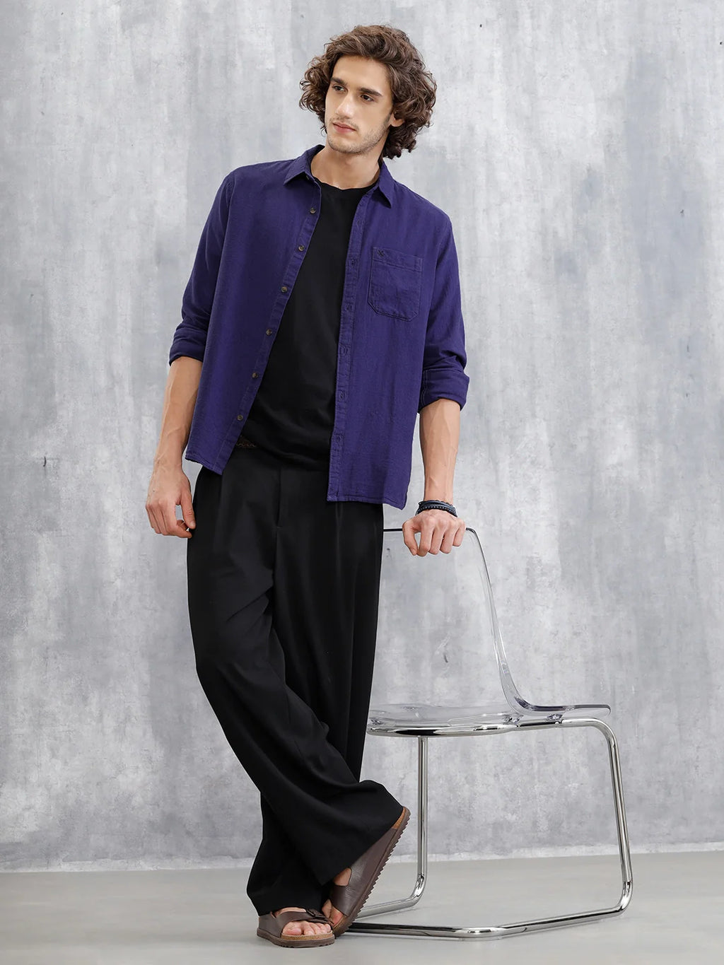 Solid Regular Fit Shirt | Navy Blue