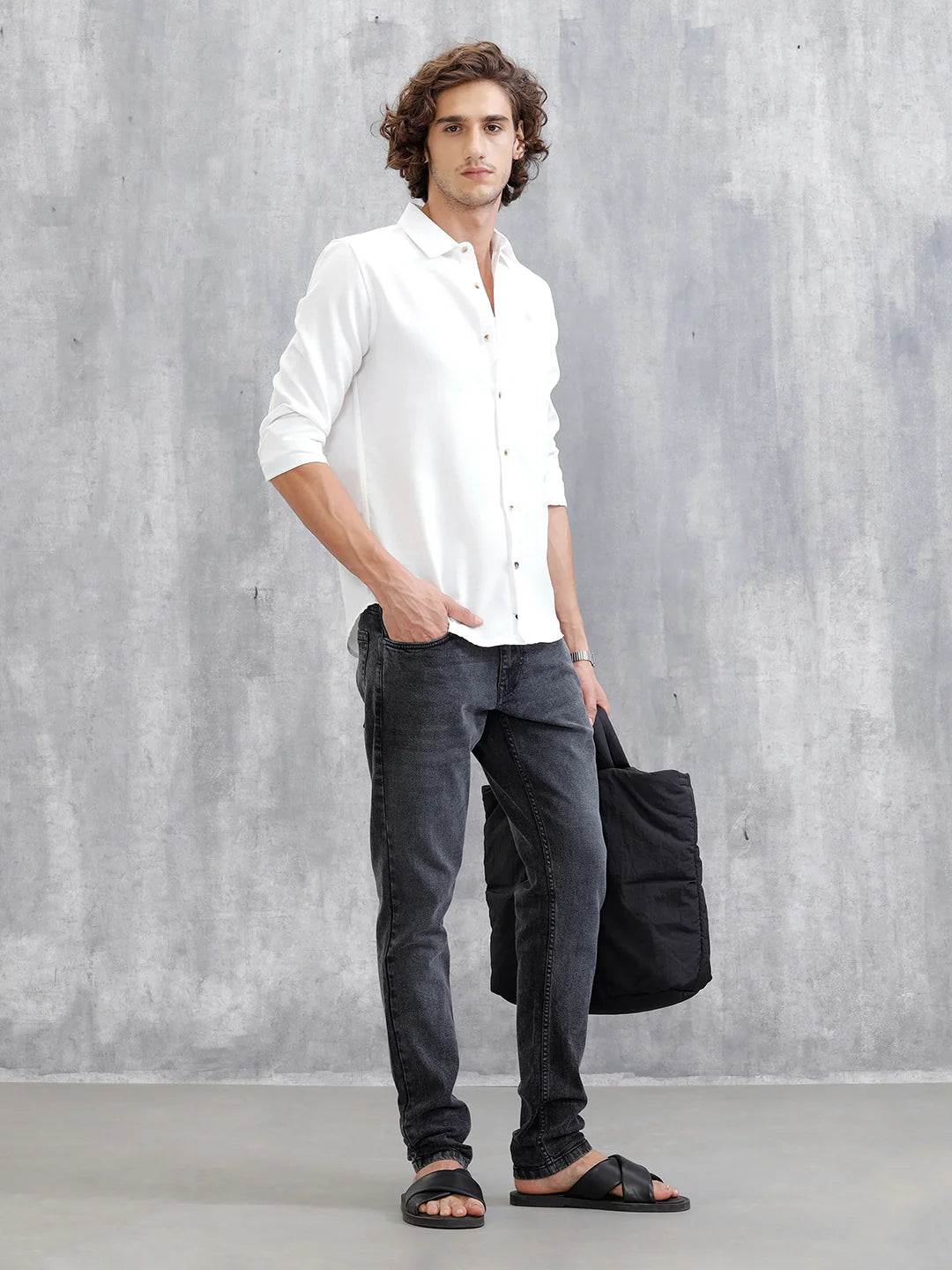 Mid Washed Slim Fit Jeans | Grey