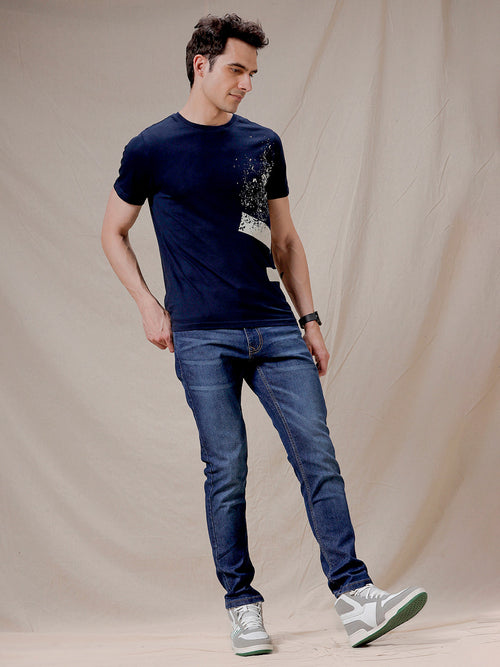 Casual Dark Stone Blue Jeans