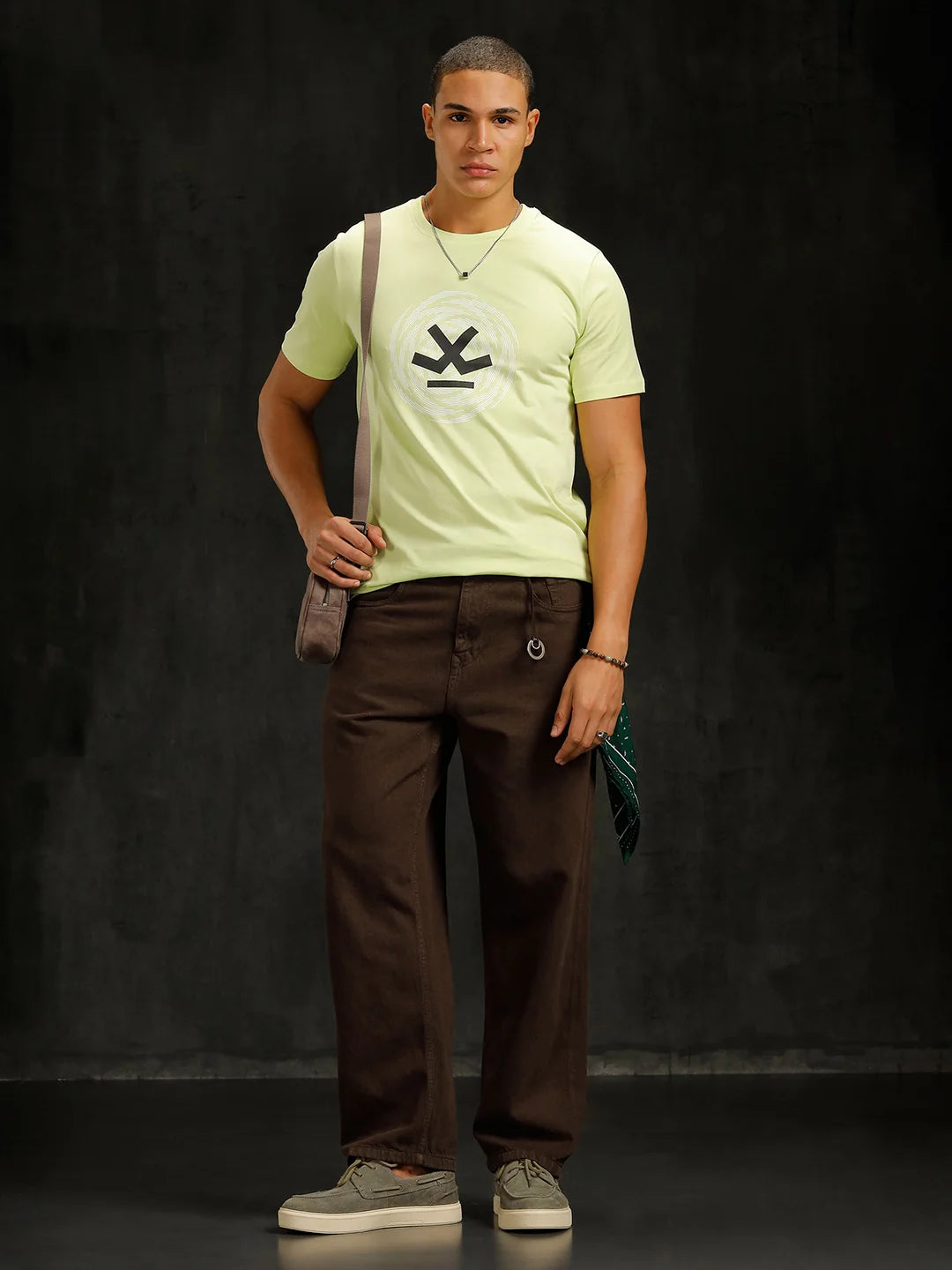 Logo Placement Printed T-Shirt | Green