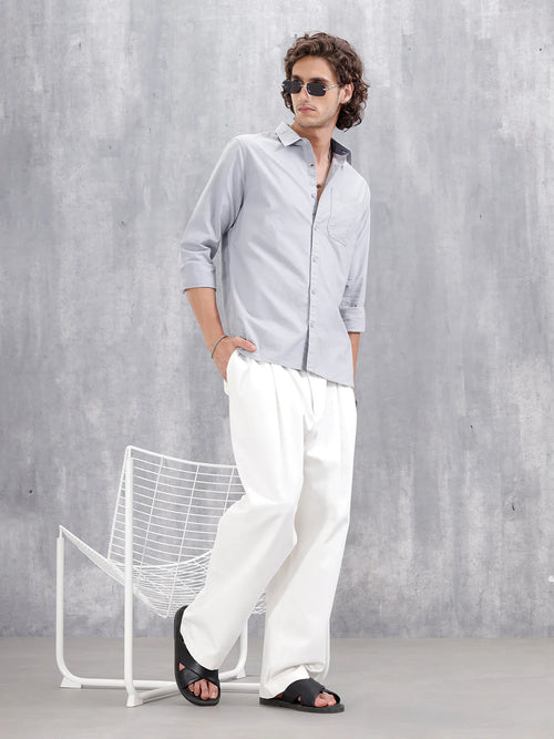 Casual Slim Fit Clean Look Shirt | Grey