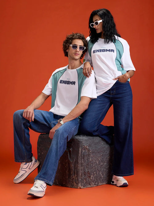 Casual Men Sporty Look Oversized Fit Tee With Print | White