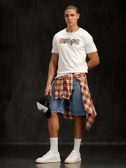 Bandana Logo Printed Slim Fit T-Shirt | White