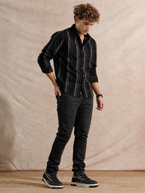 Casual Light Fade Slim Fit Jeans | Dark Grey