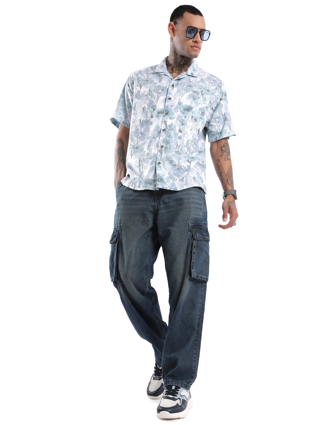 Blue AOP Resort Collar Shirt