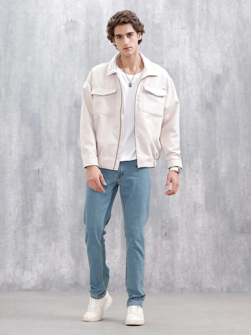 Men's Casual Slim Fit Jeans | Med Stone