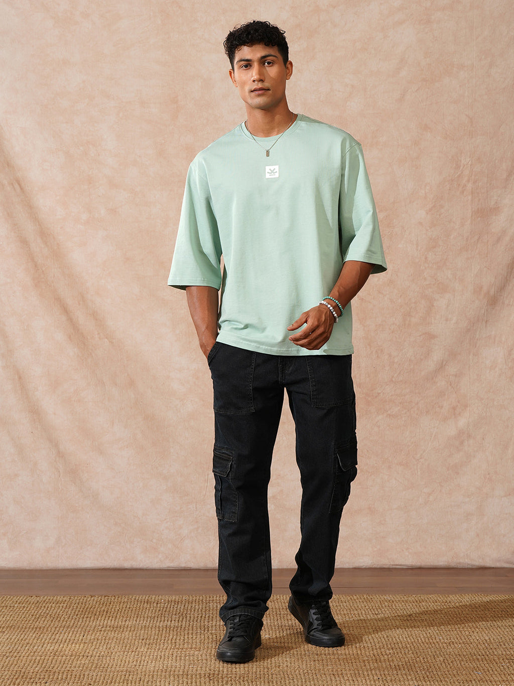 Solid 3/4th Sleeve T-Shirt | Green