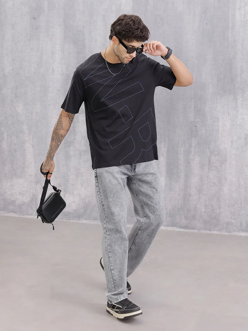 Graphic Printed Casual Fit T-shirt | Black