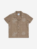 HOP Kids Brown Floral Design Cotton-Blend Shirt