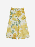 Utsa Kids Yellow Floral Printed Cotton-Blend Palazzos - (2-8yrs)