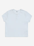 Y&F Kids White Ribbed-Textured Cotton-Blend Top