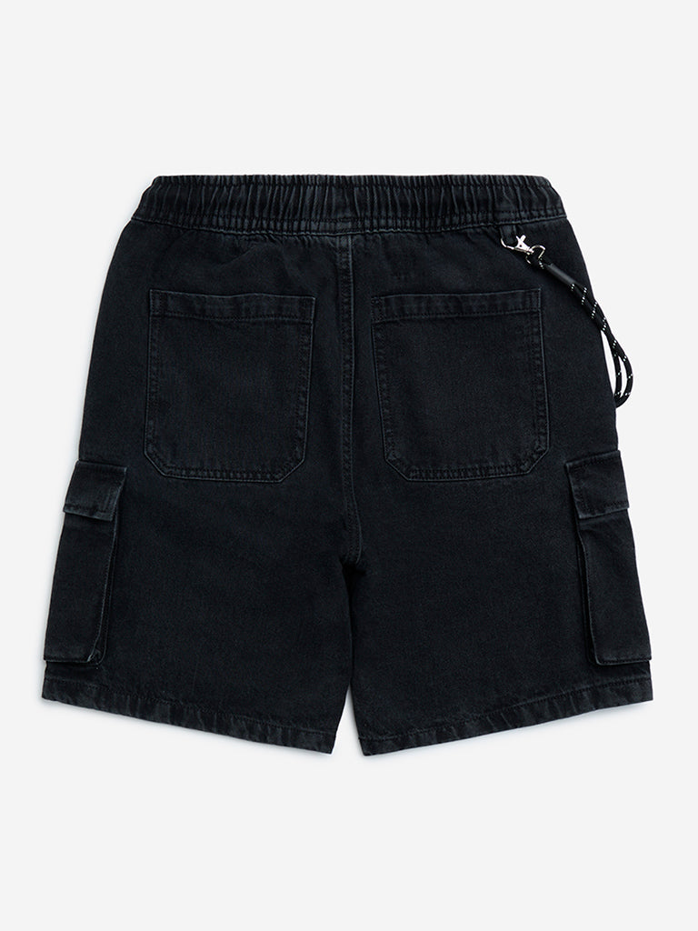 Y&F Kids Charcoal Mid-Rise Denim Shorts