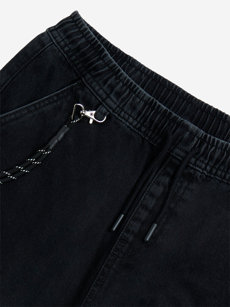 Y&F Kids Charcoal Mid-Rise Denim Shorts