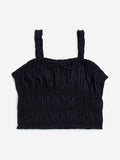 Y&F Kids Black Smocked Cotton Top