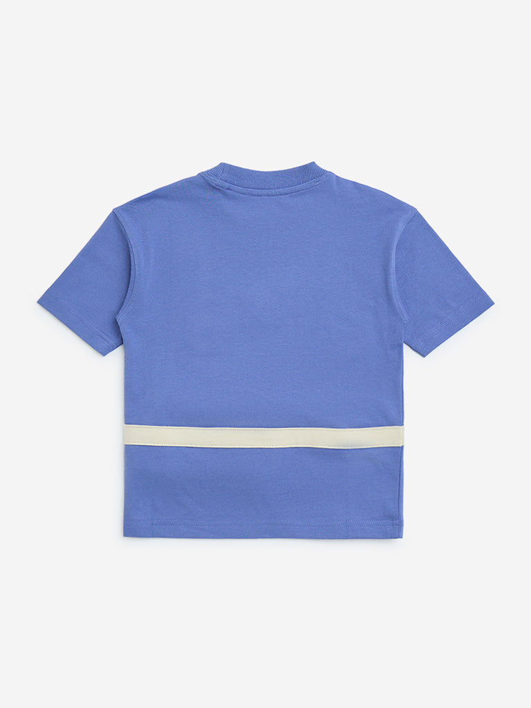 HOP Kids Lavender Pouch-Detailed Cotton T-Shirt