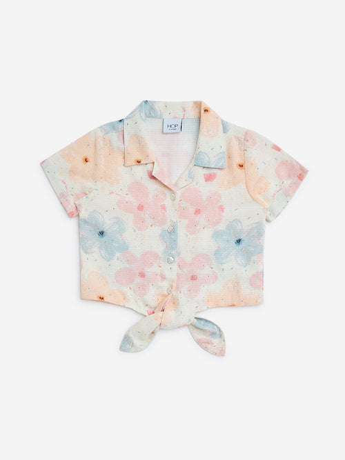 HOP Kids Multicolour Floral Printed Shirt